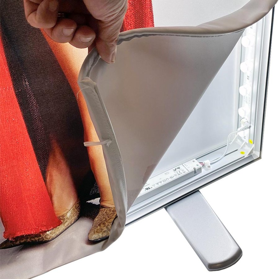 LED lysv&aelig;g LED-TEX Lightbox stand dobbeltsidet, 85x200cm