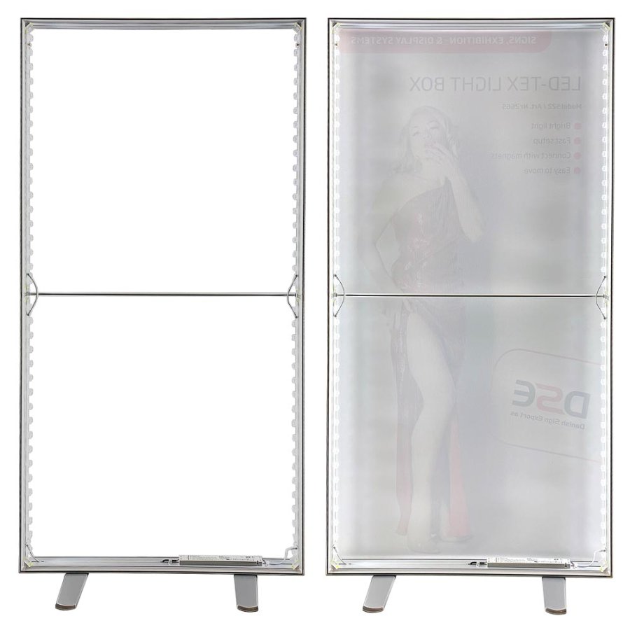 LED lysv&aelig;g LED-TEX Lightbox stand dobbeltsidet, 85x200cm