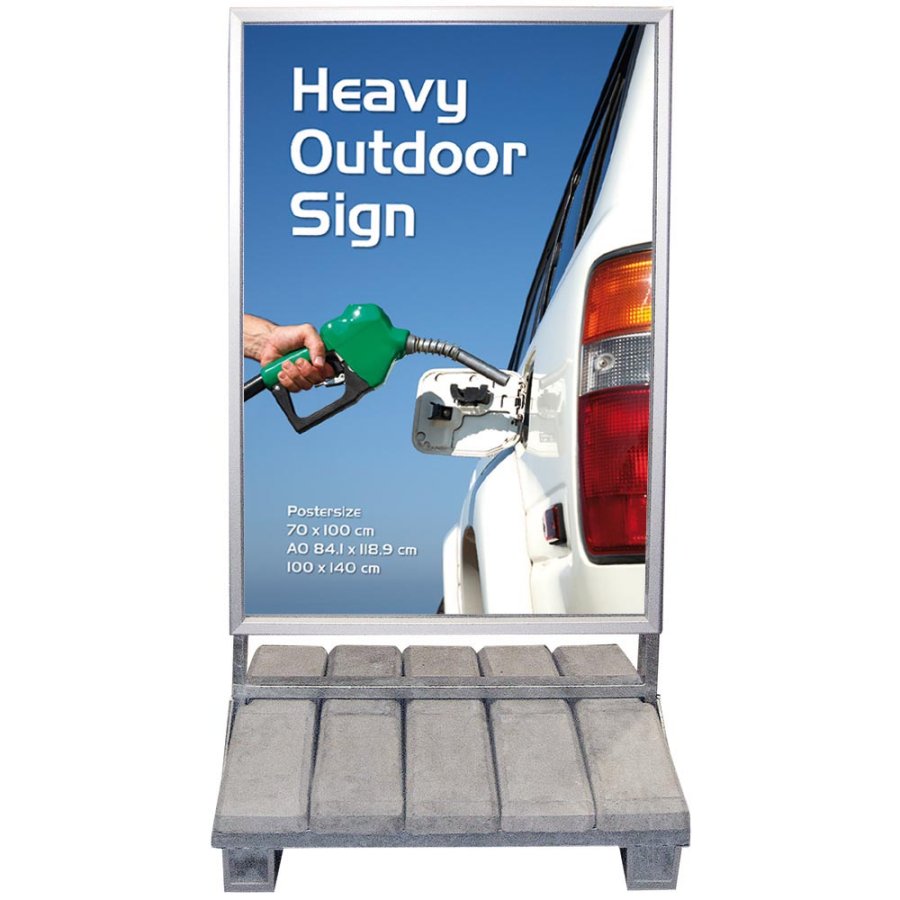 Heavy Outdoor Betonstander Gadeskilt - 100x140 cm
