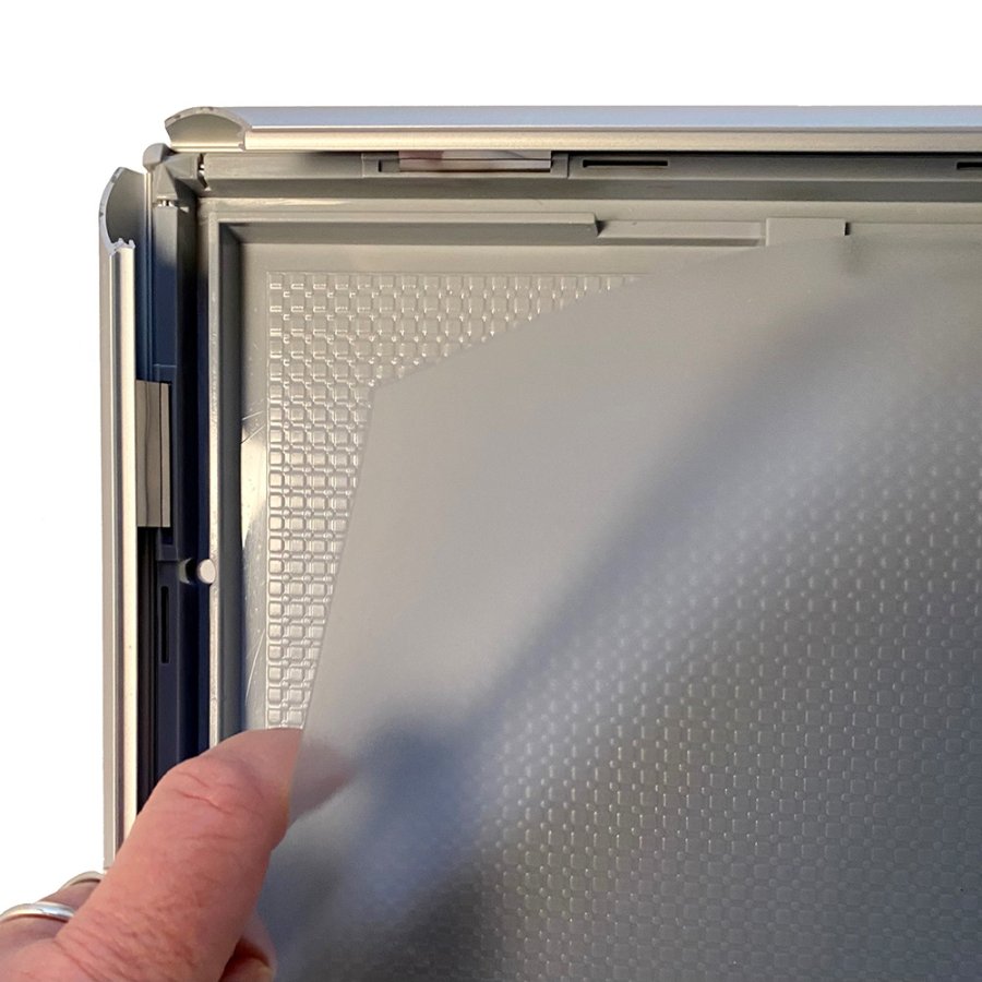 Opti Klikramme med 25mm aluminium profil, s&oslash;lv - 50x70 cm