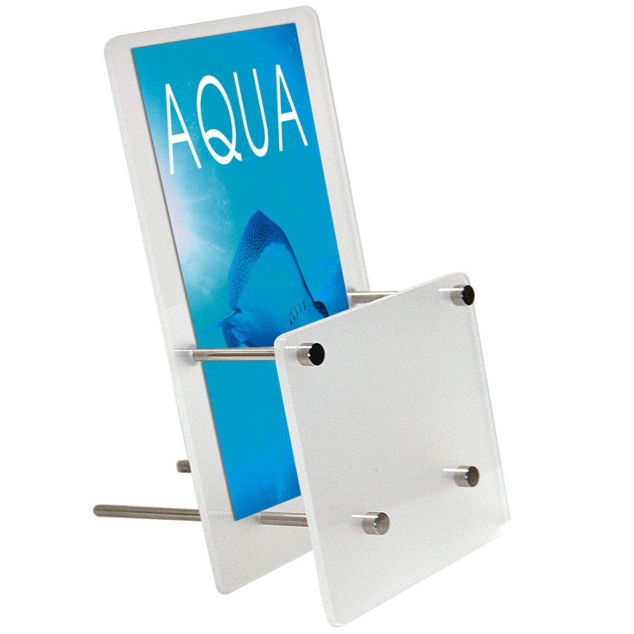 Frosted Brochureholder til bord vertikal - A5 - 14.8x21 cm