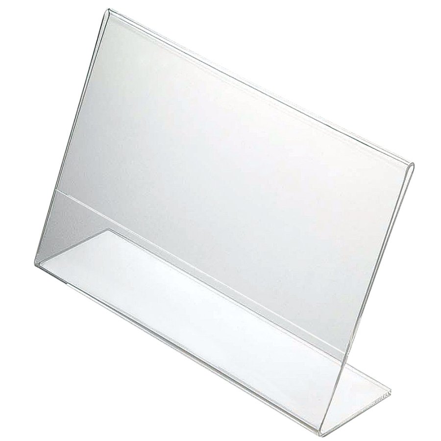 Skilteholder, L-formet horisontal, A7 - 7,4 x 10,5 cm