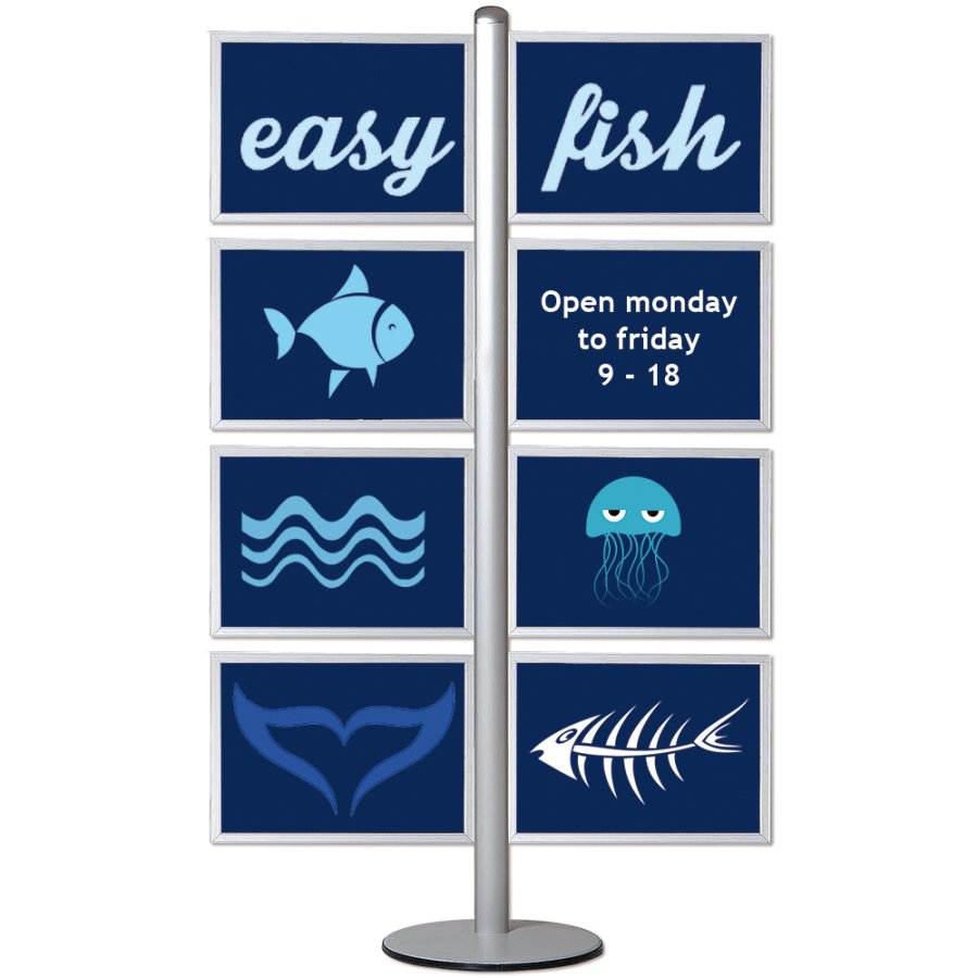 Multi Stander 14 - Dobbeltsidet med 8xA3 Slide-in Horisontal