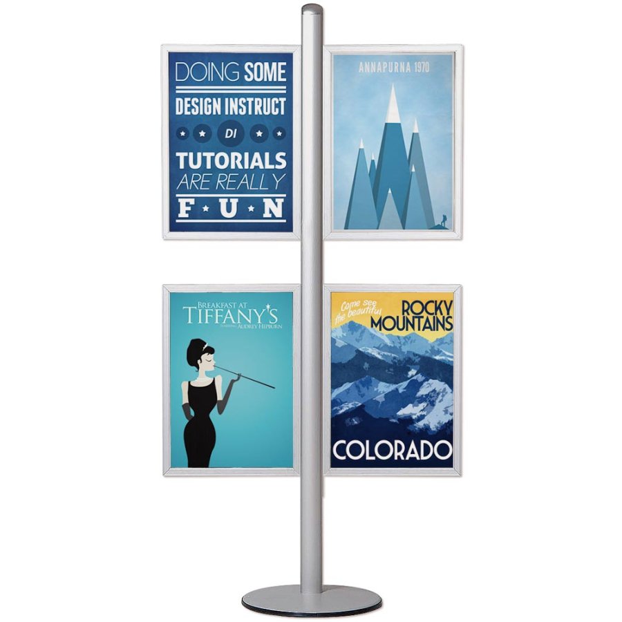 Infostander, MultiStand, dobbeltsidet, 4 slide-in rammer, A2 - 42 x 59,4 cm