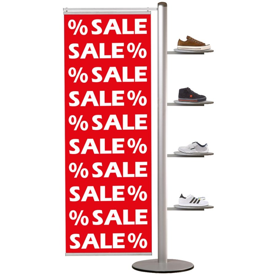 Bannerdisplay, MultiStand, dobbeltsidet, 2 x banner, 70 cm