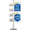Infostander, MultiStand, enkeltsidet, 4 A4 hylder, 2 slide-in rammer, B2 - 50 x 70 cm #1