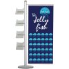 Bannerdisplay, MultiStand, enkeltsidet, 4 A4 hylder, banner, 60 cm #1