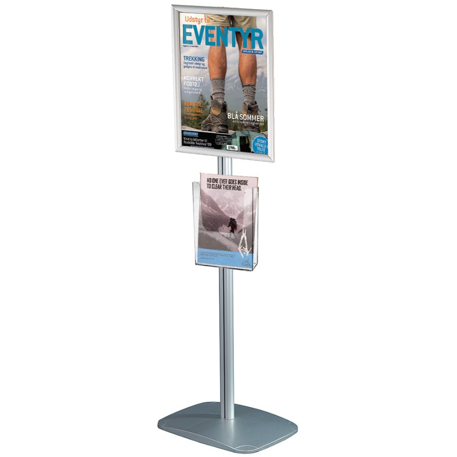 Infostander, Mini MultiStand, enkeltsidet, akrylholder og klikramme, A2 - 42 x 59,4 cm