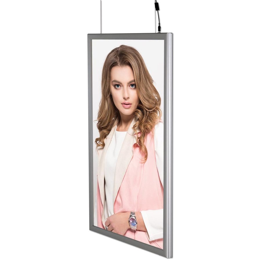LED Ramme, dobbeltsidet, vertikal, A2 - 42 x 59,4 cm