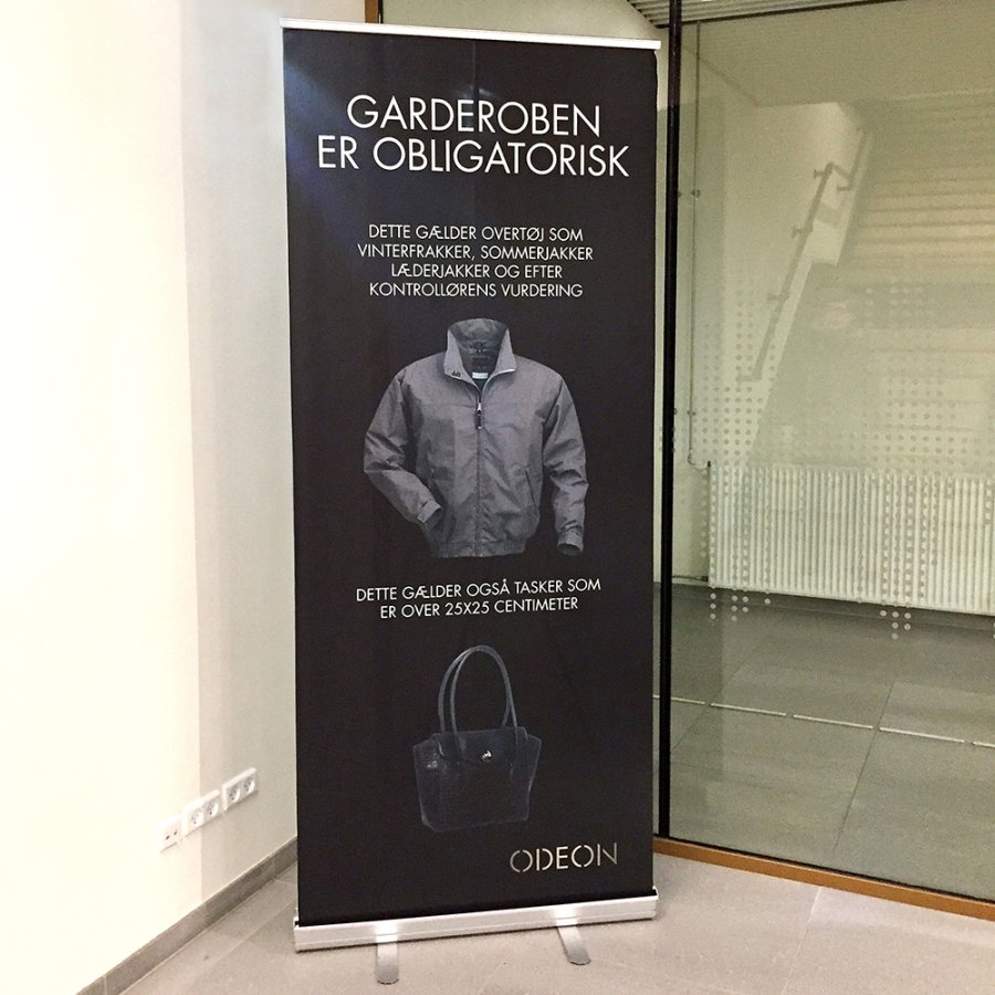 Eco Roll-up kassette, enkeltsidet, 80 cm, alu/s&oslash;lv, inkl. taske