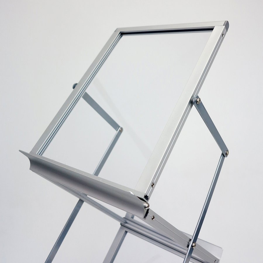 Flex Brochurestander, alu/s&oslash;lv - 6 x A4