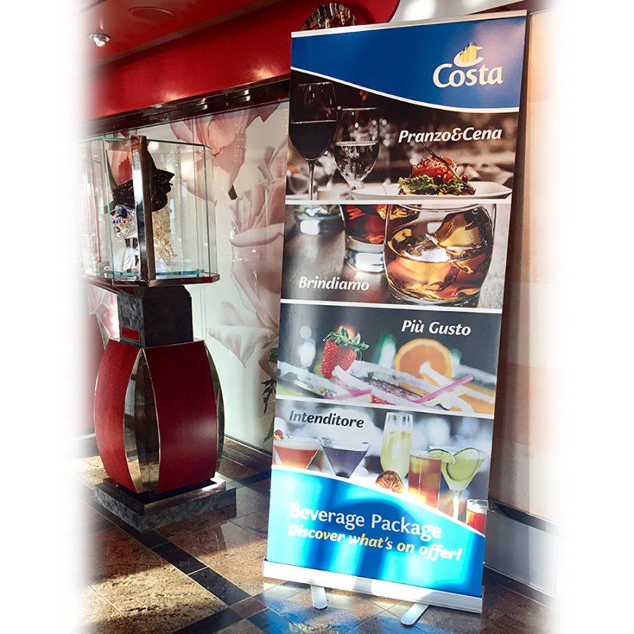 Basic Roll-up kassette, enkeltsidet, alu/s&oslash;lv, 85 cm