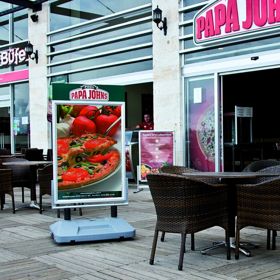 Wind-Sign Waterbase Gadeskilt - A0 - s&oslash;lv