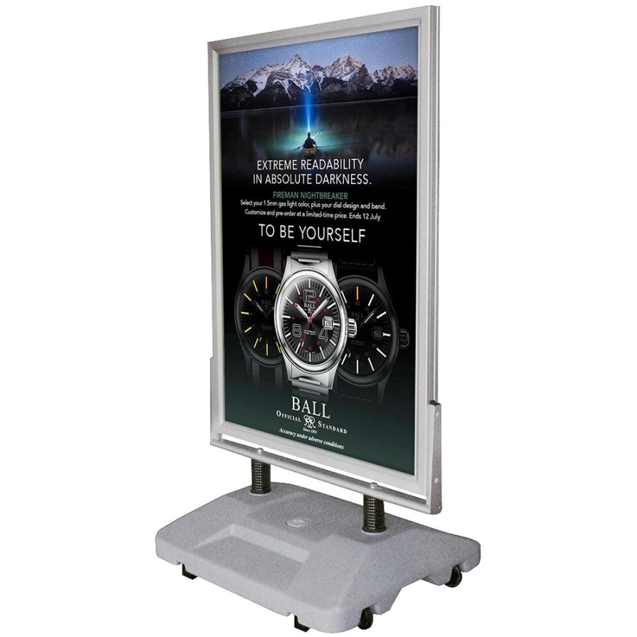 Wind-Sign Waterbase Gadeskilt - 50x70 cm - s&oslash;lv