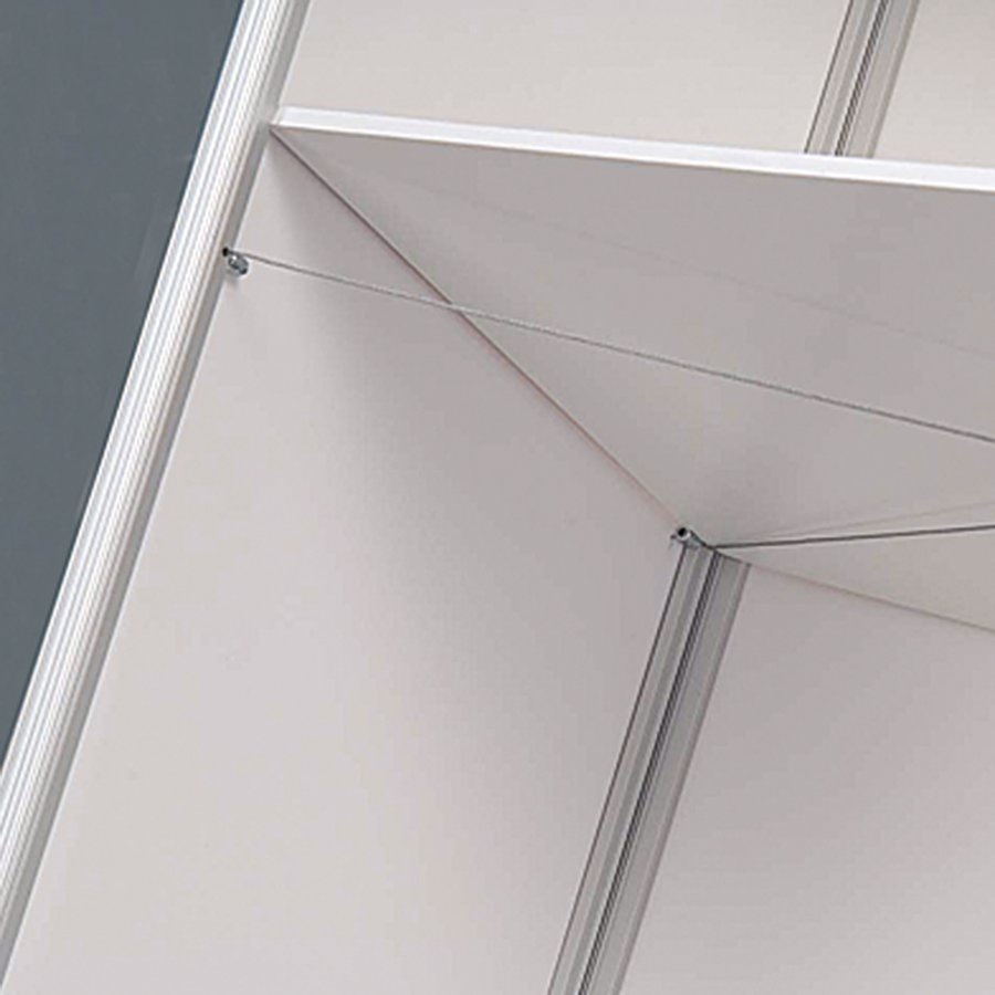 Buet messedisk med hvid bordplade