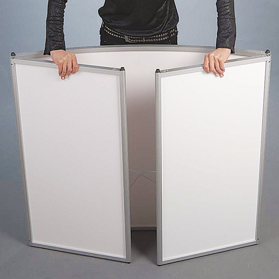 Buet messedisk med bordplade i tr&aelig;look