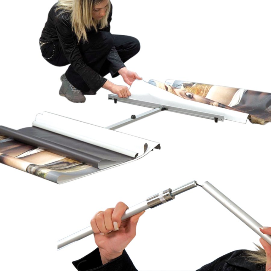 Quick Banner Dobbeltsidet uden banner og print- 80x200cm