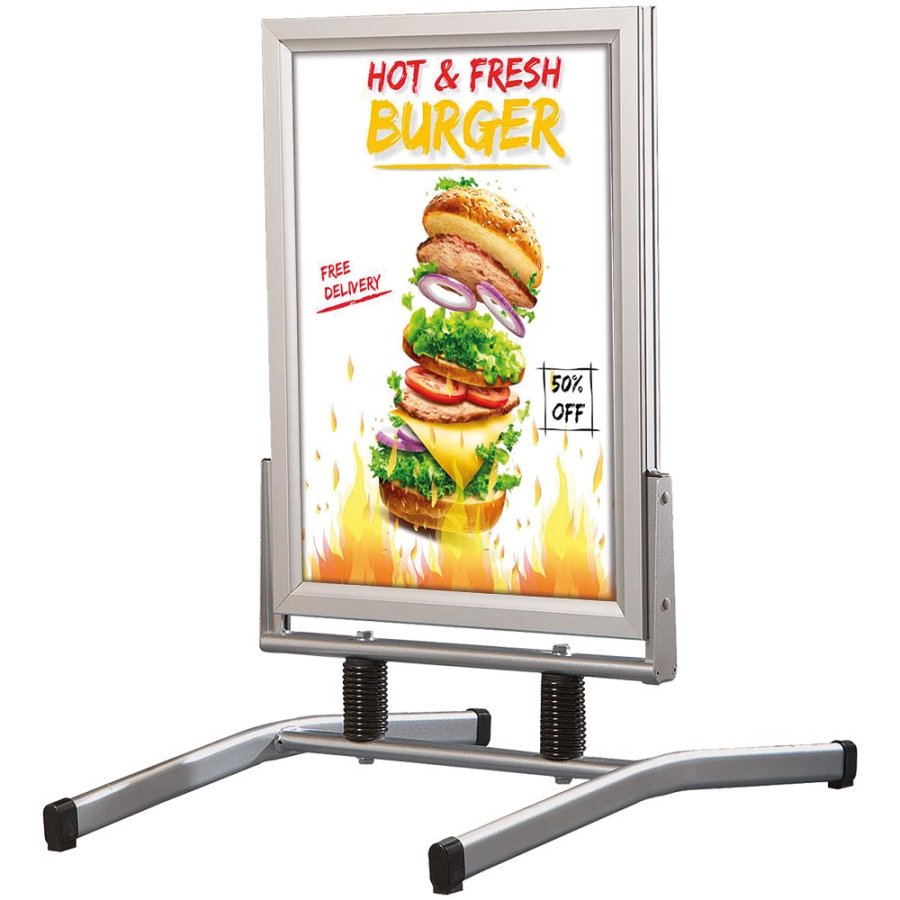 Wind-Line Lux Gadeskilt - A0 - s&oslash;lv