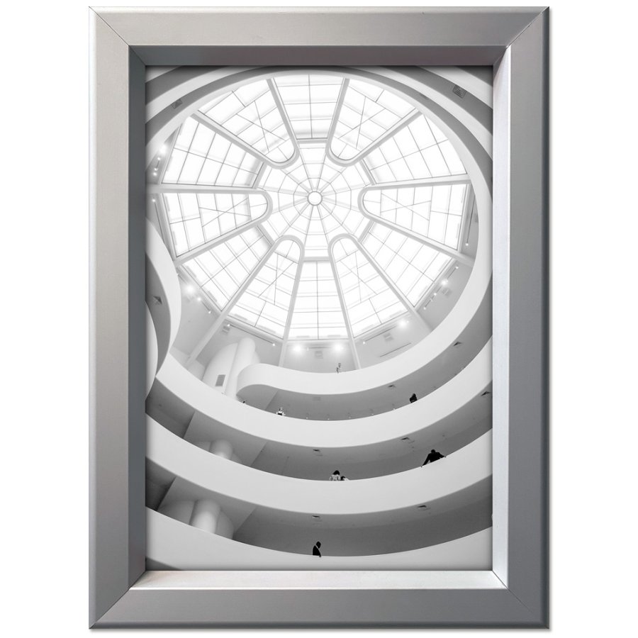 Klikramme med 42mm aluminium Security Frame profil, s&oslash;lv - A0