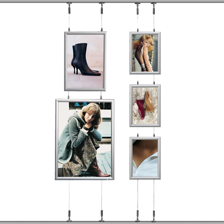 Hanging Alu Klikramme dobbeltsidet - 25 mm - 50x70 cm - s&oslash;lv