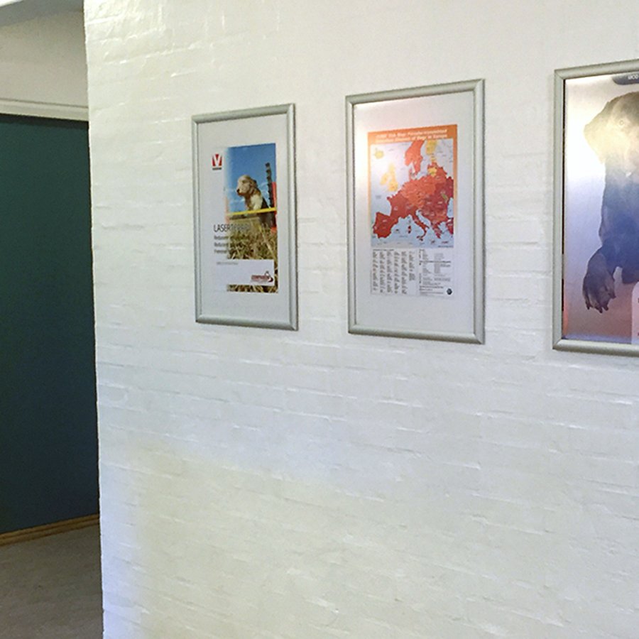 Klikramme med 25mm aluminium profil, s&oslash;lv - A3