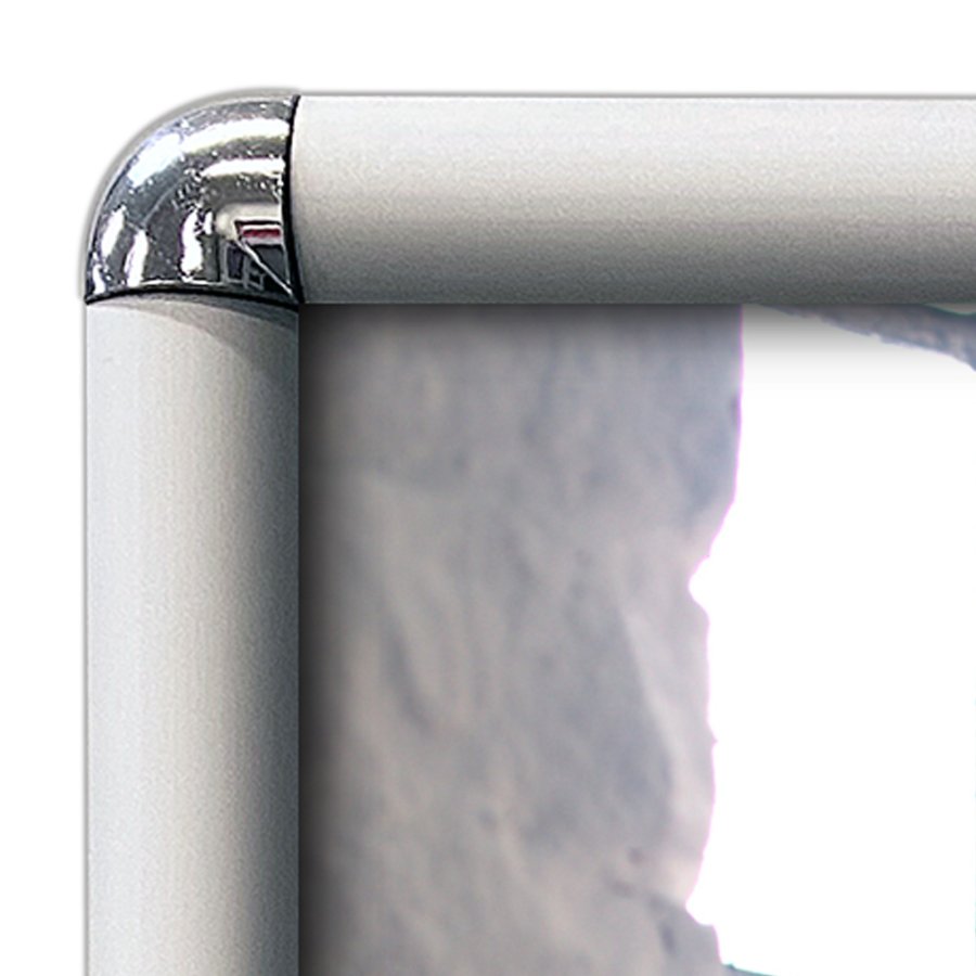 Klikramme med 25mm aluminium Rondo profil, s&oslash;lv - A3