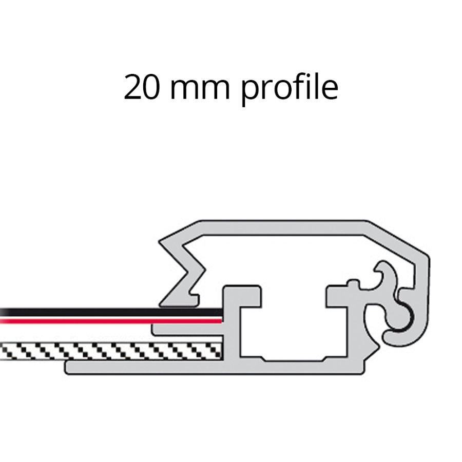 Klikramme med 20mm aluminium fladprofil, s&oslash;lv - A1