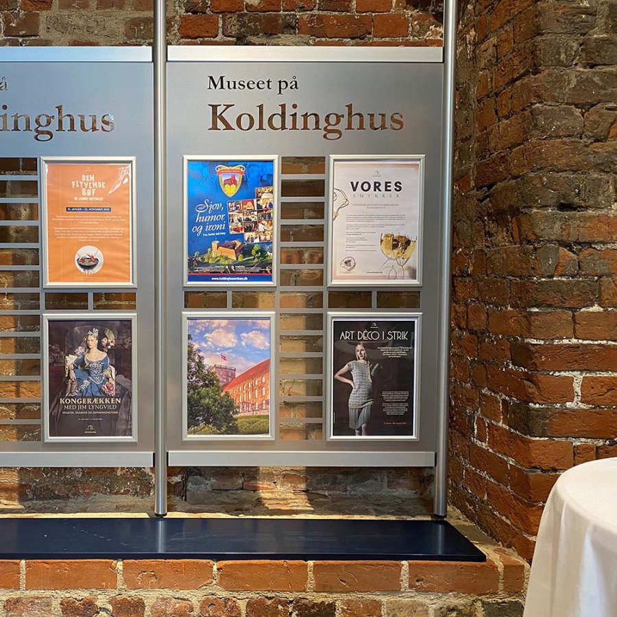 Klikramme med 20mm aluminium fladprofil, s&oslash;lv - 70x100 cm