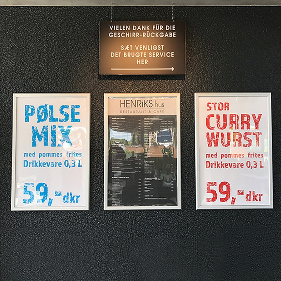 Klikramme med 20mm aluminium fladprofil, s&oslash;lv - A4