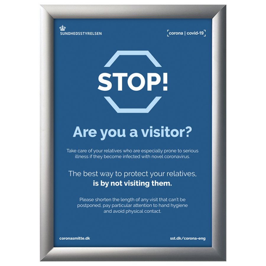 Klikramme med 25mm aluminium profil, s&oslash;lv - A4