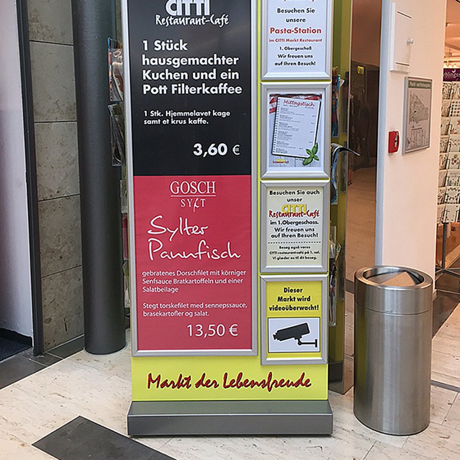 Klikramme med 32mm aluminium fladprofil, s&oslash;lv - A4