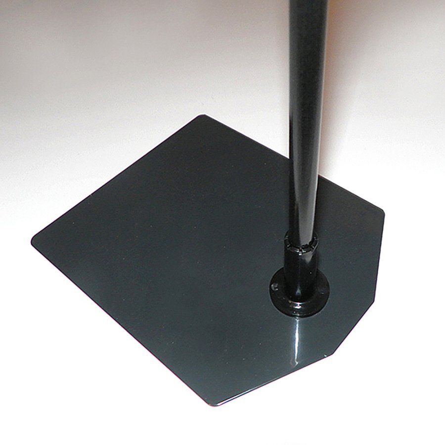Skilteholder, stang og fod af metal, ABS Ramme, Hvid, A5 - 14,8 x 21 cm