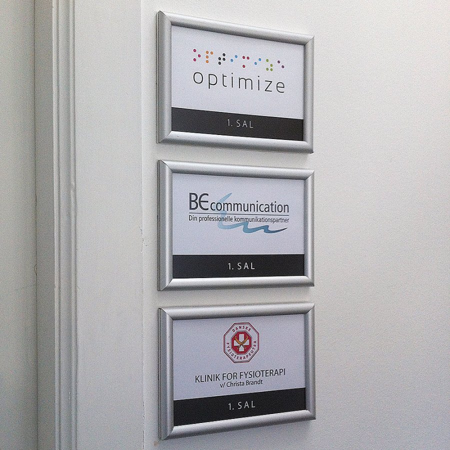 Klikramme med 15mm aluminium profil, s&oslash;lv - A5