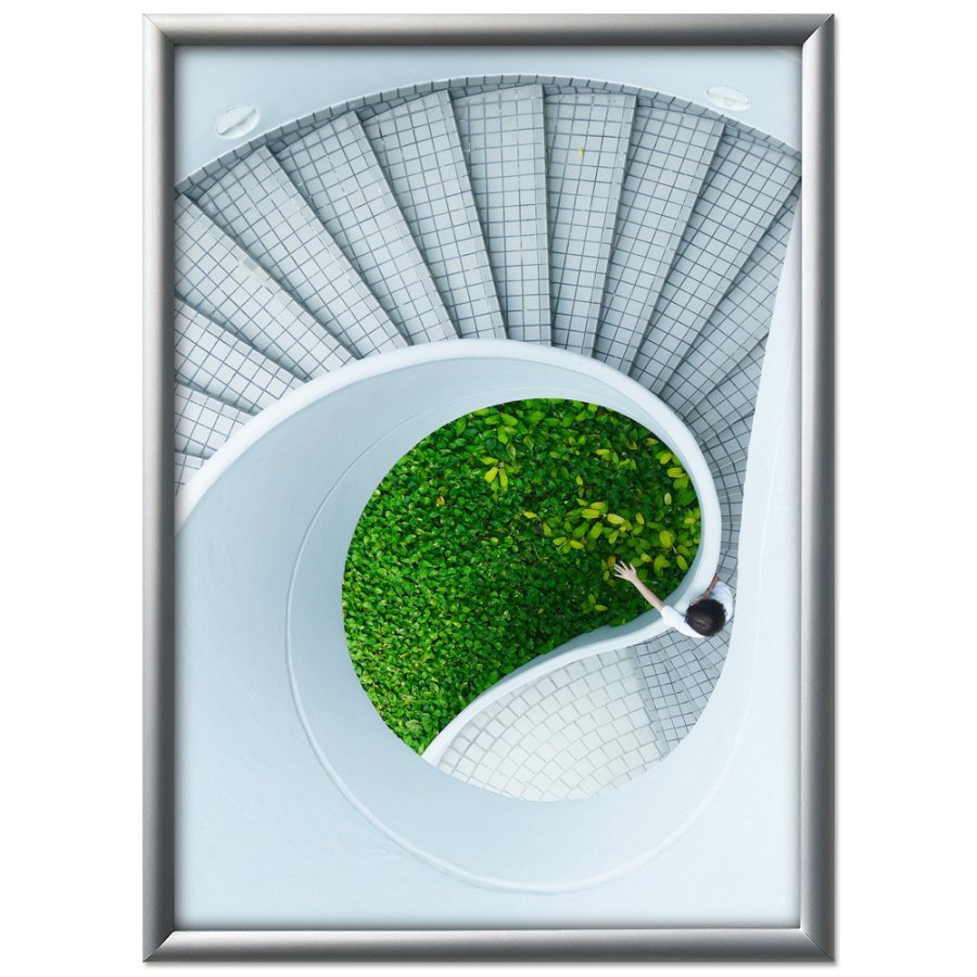 Klikramme med 15mm aluminium profil, s&oslash;lv - 50x70 cm