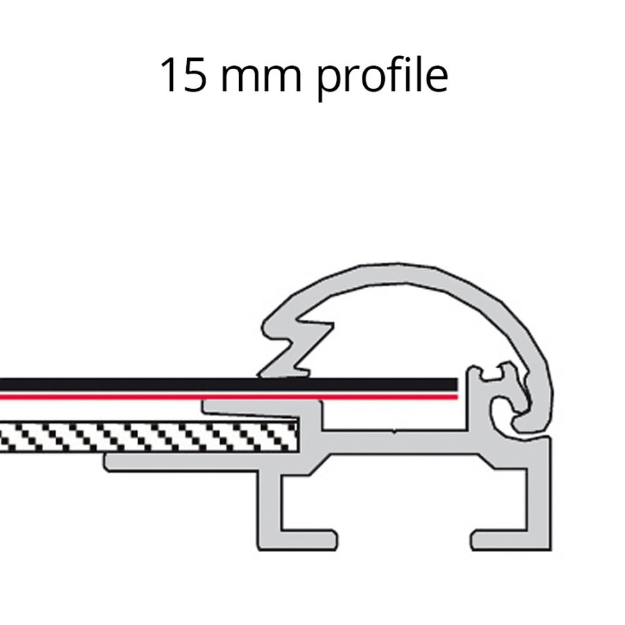 Klikramme med 15mm aluminium profil, s&oslash;lv - 70x100 cm