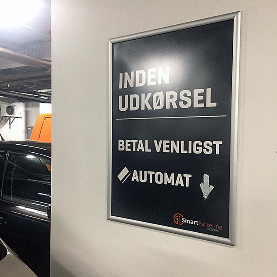 Klikramme med 30mm aluminium profil, s&oslash;lv - A2