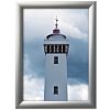 Klikramme med 30mm aluminium profil, s&oslash;lv - 50x70 cm #1