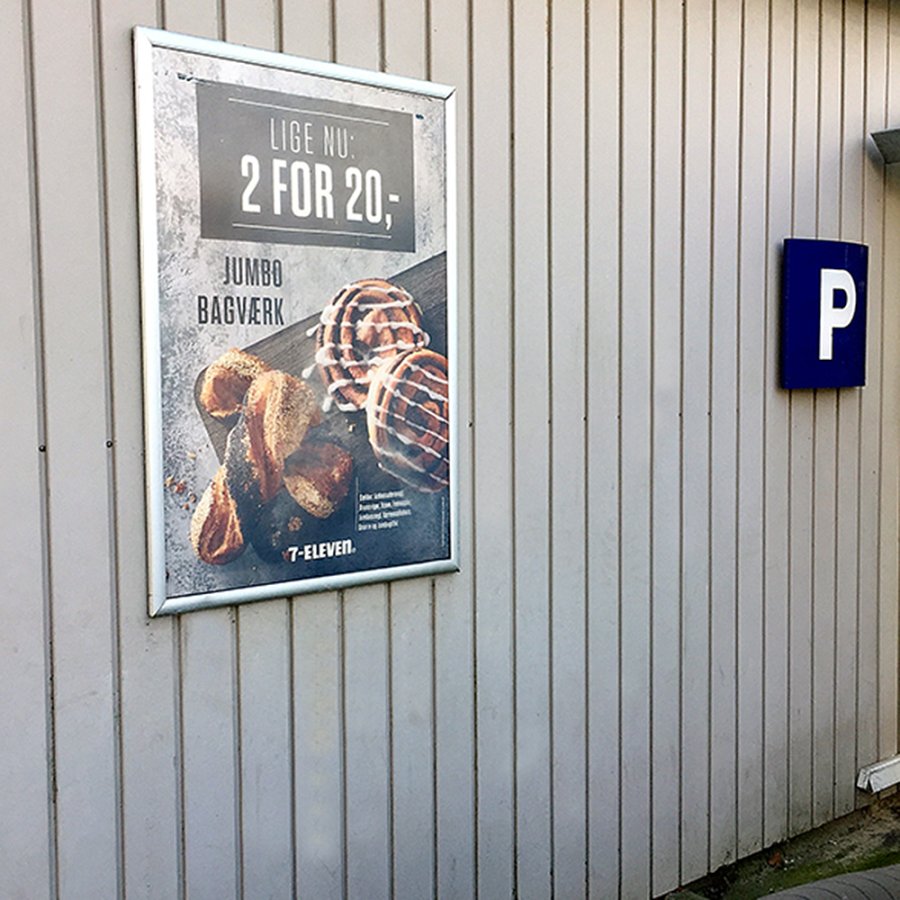 Klikramme med 30mm aluminium profil, s&oslash;lv - 50x70 cm