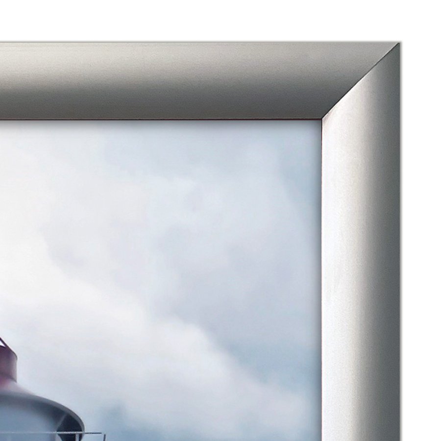 Klikramme med 30mm aluminium profil, s&oslash;lv - 70x100 cm