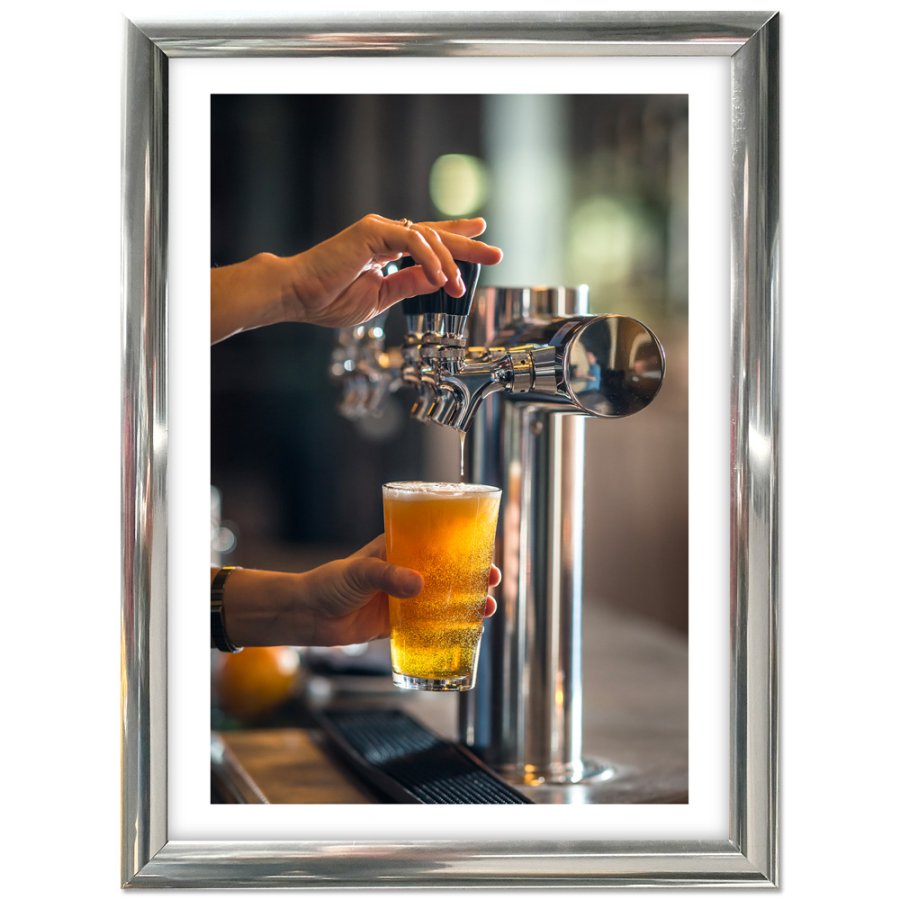 Klikramme med 25mm aluminium profil, krom - A2