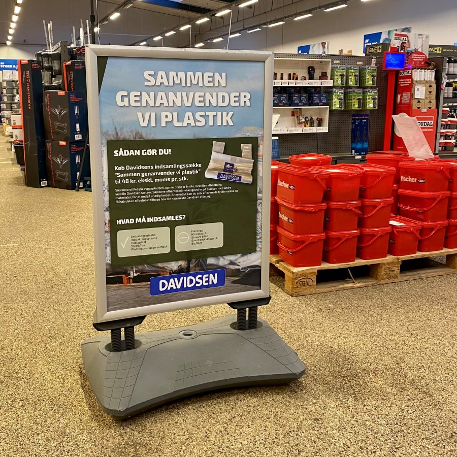 Wind-Sign Waterbase Pro Gadeskilt - s&oslash;lv - 70x100 cm