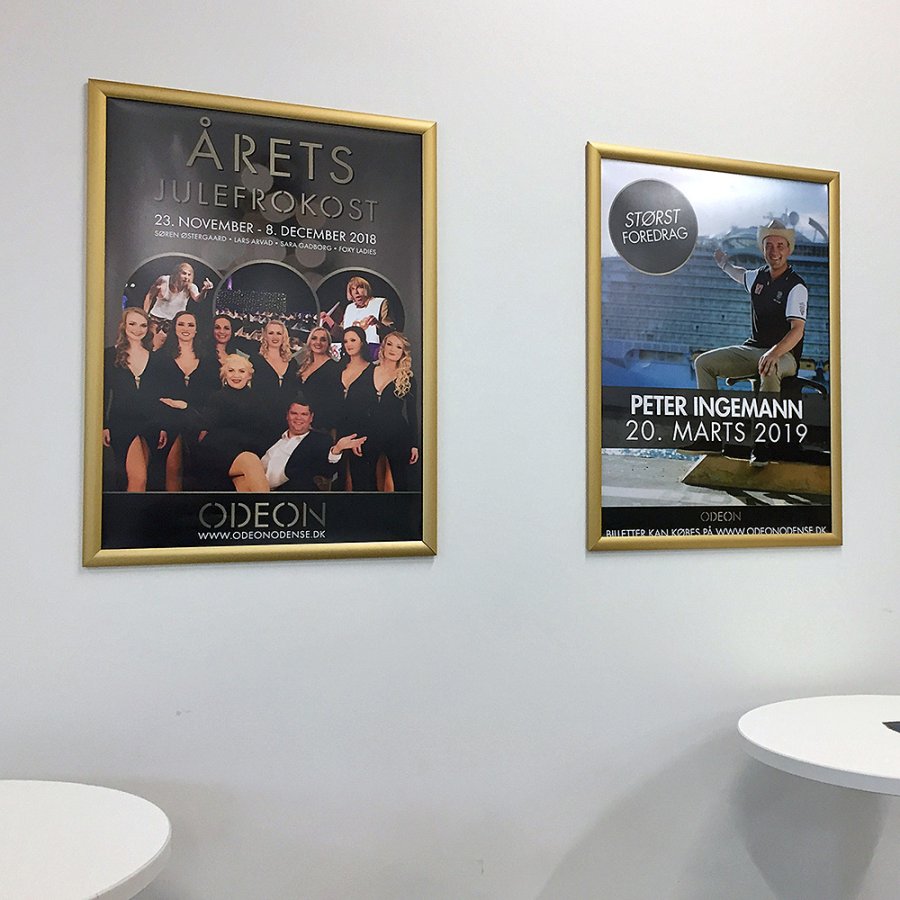 Klikramme med 25mm aluminium profil, guld - 70x100 cm