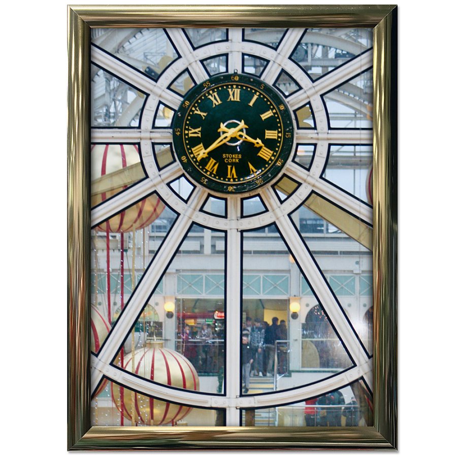 Klikramme med 25mm aluminium profil, guldpoleret - A1