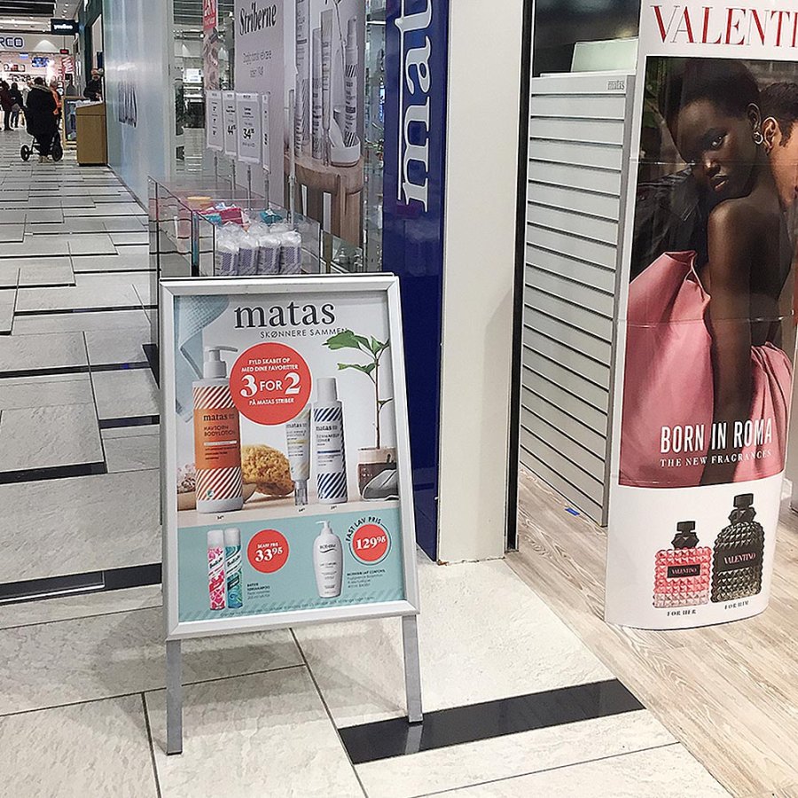 Alu-Line Budget A-skilt, til indend&oslash;rs brug - 50 x 70 cm - s&oslash;lv