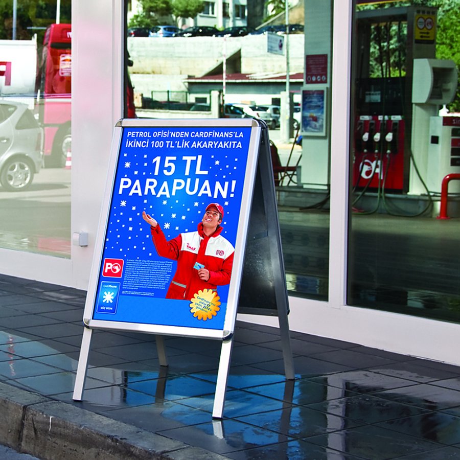 Alu-Line Rondo Gadeskilt - 70x100 cm - s&oslash;lv