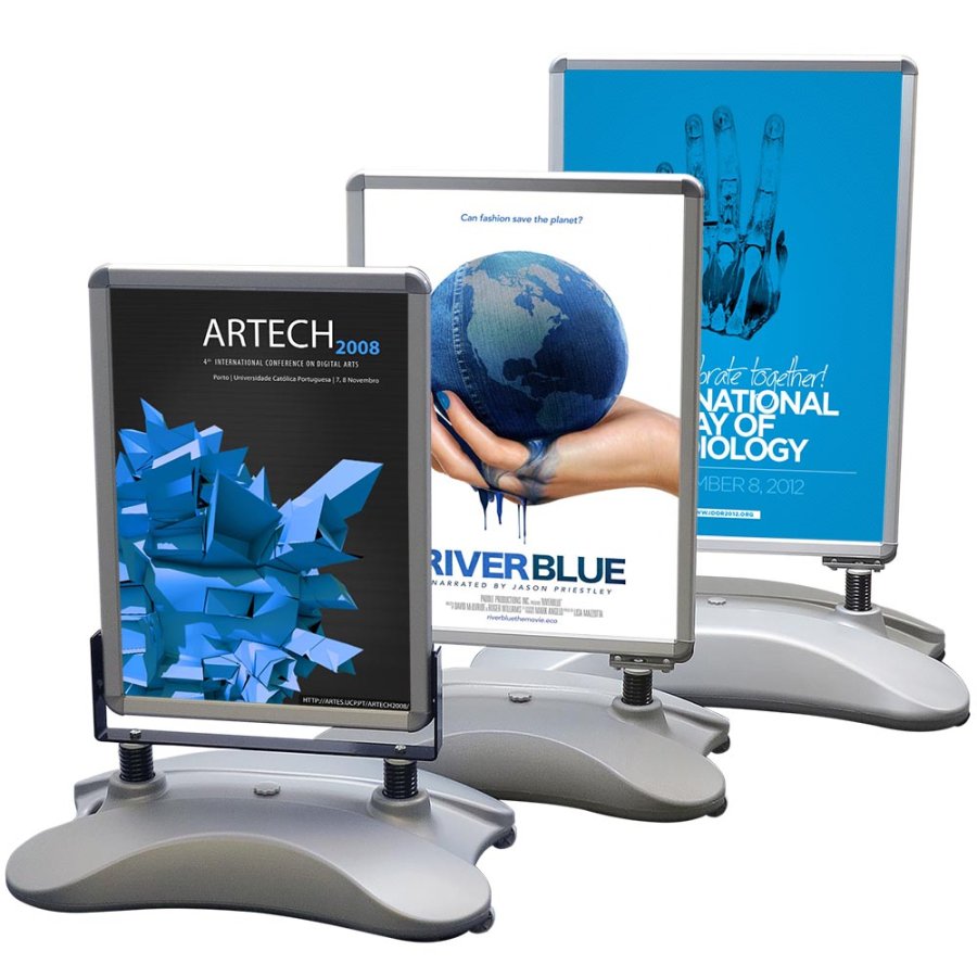 Wind-Sign Waterbase Basic Gadeskilt - A1 - s&oslash;lv