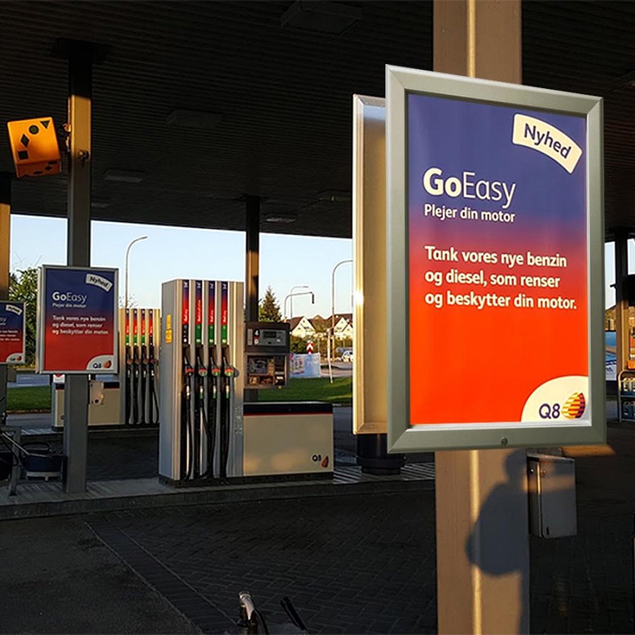 L&aring;sbar Klikramme med 32mm aluminium profil, s&oslash;lv - 70x100 cm