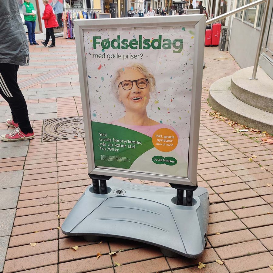 Wind-Sign Waterbase Budget Gadeskilt - A1 - s&oslash;lv