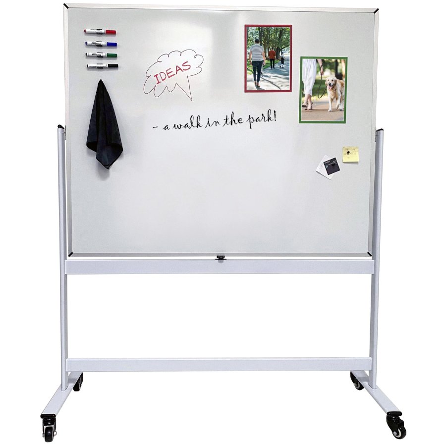 Inspire Pivot Svingtavle - Mobilt vendbart whiteboard, 120x150 cm