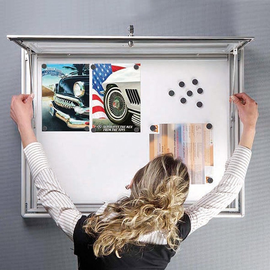 INFOBOX magnetic m/l&aring;s 6xA4 whiteboard